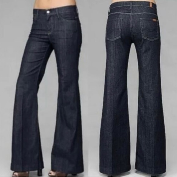 7 for all mankind women’s jeans size 26 flared bottom low rise ginger - Picture 7 of 12